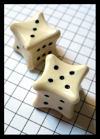 Dice : Dice - 6D Pipped - Ivory Bone Shaped Dice